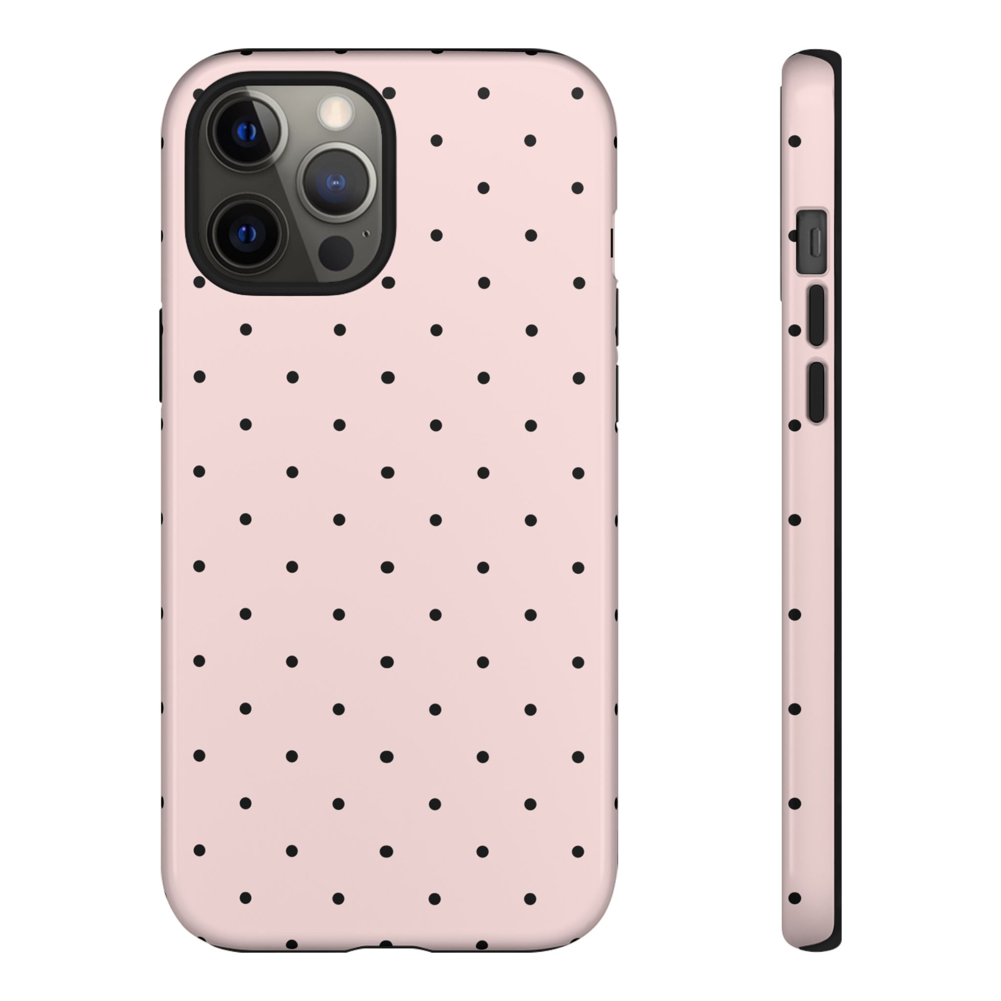 Baby Pink & Black Polka Dot Phone Case