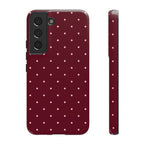 Burgundy Red & Pink Polka Dot Phone Case