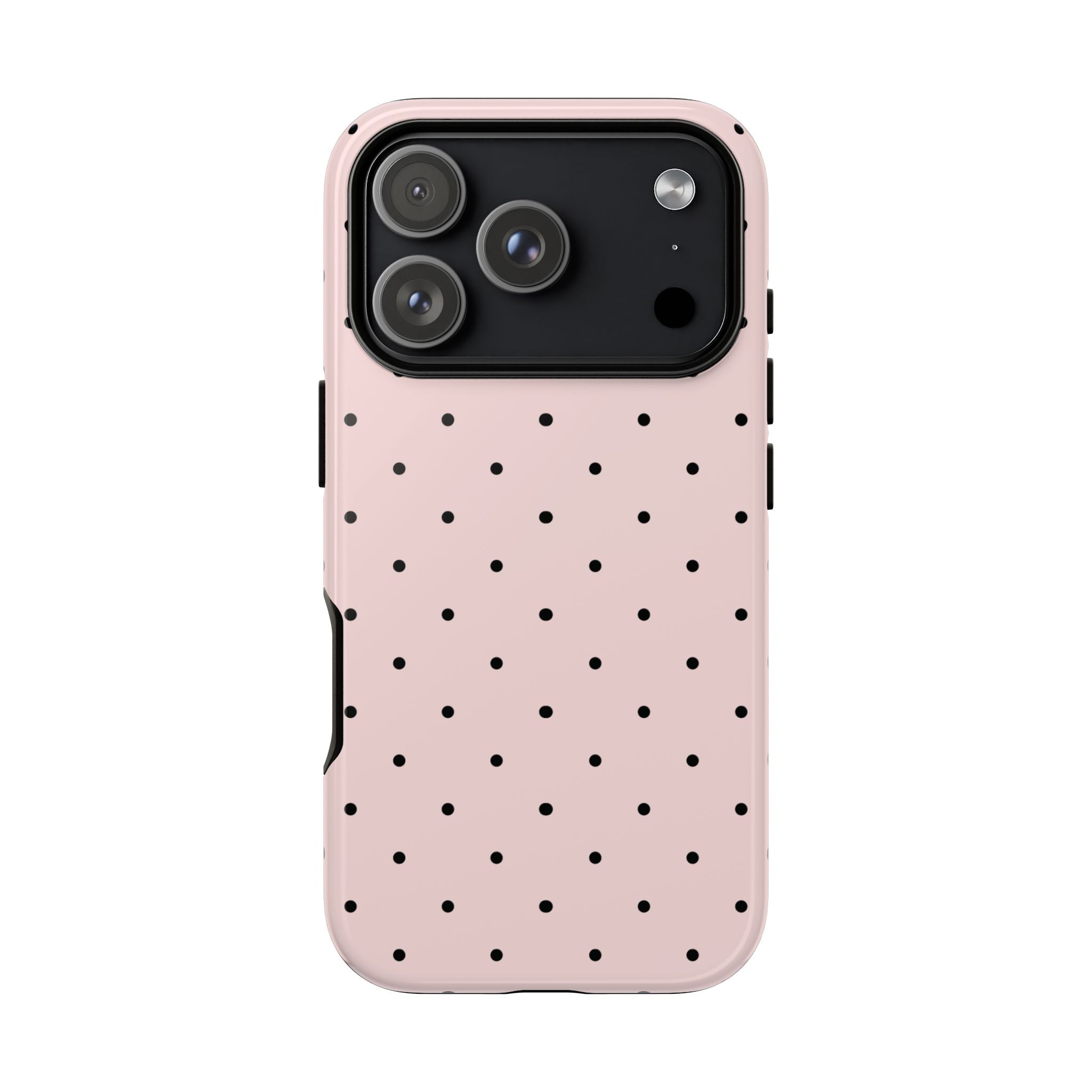 Baby Pink & Black Polka Dot Phone Case