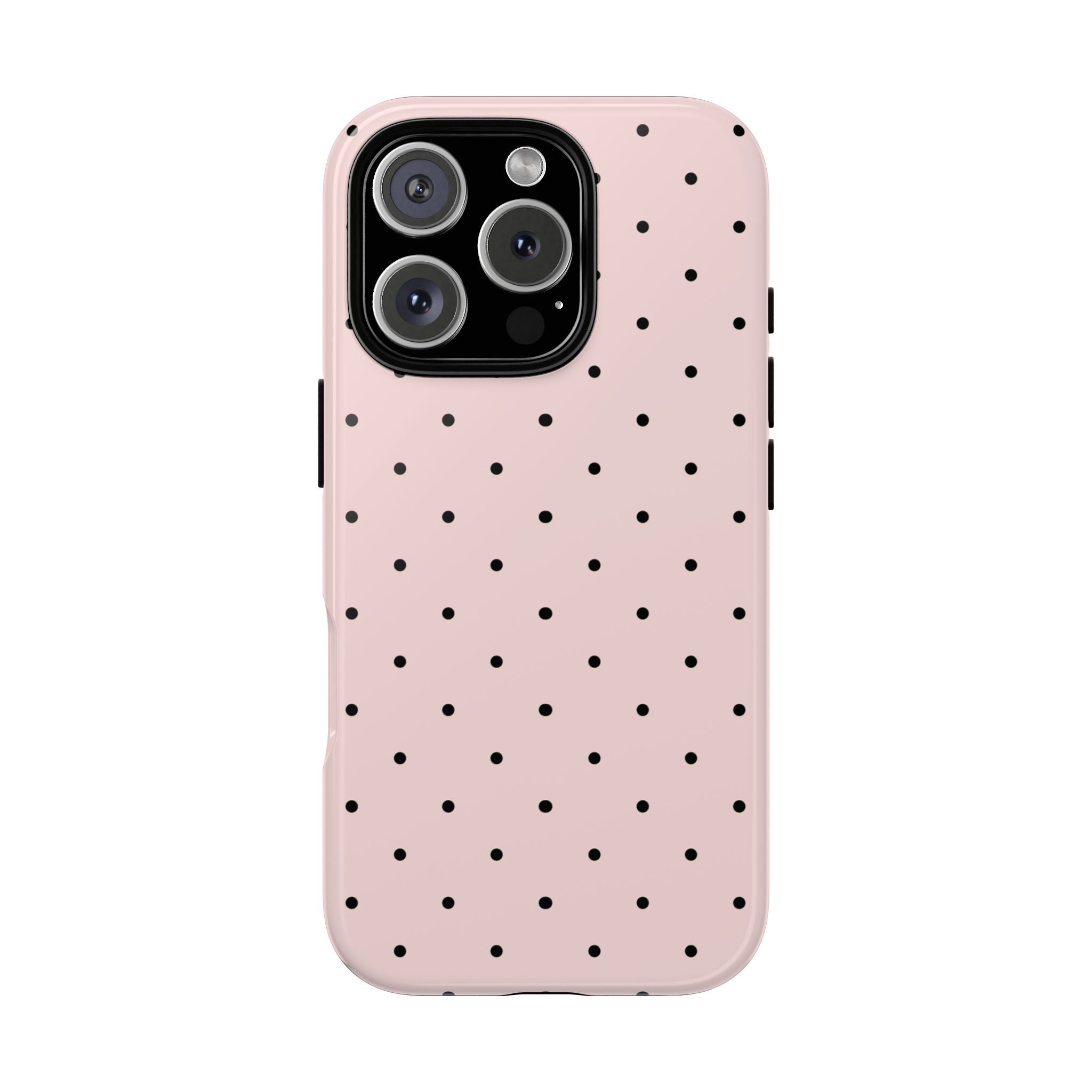 Baby Pink & Black Polka Dot Phone Case