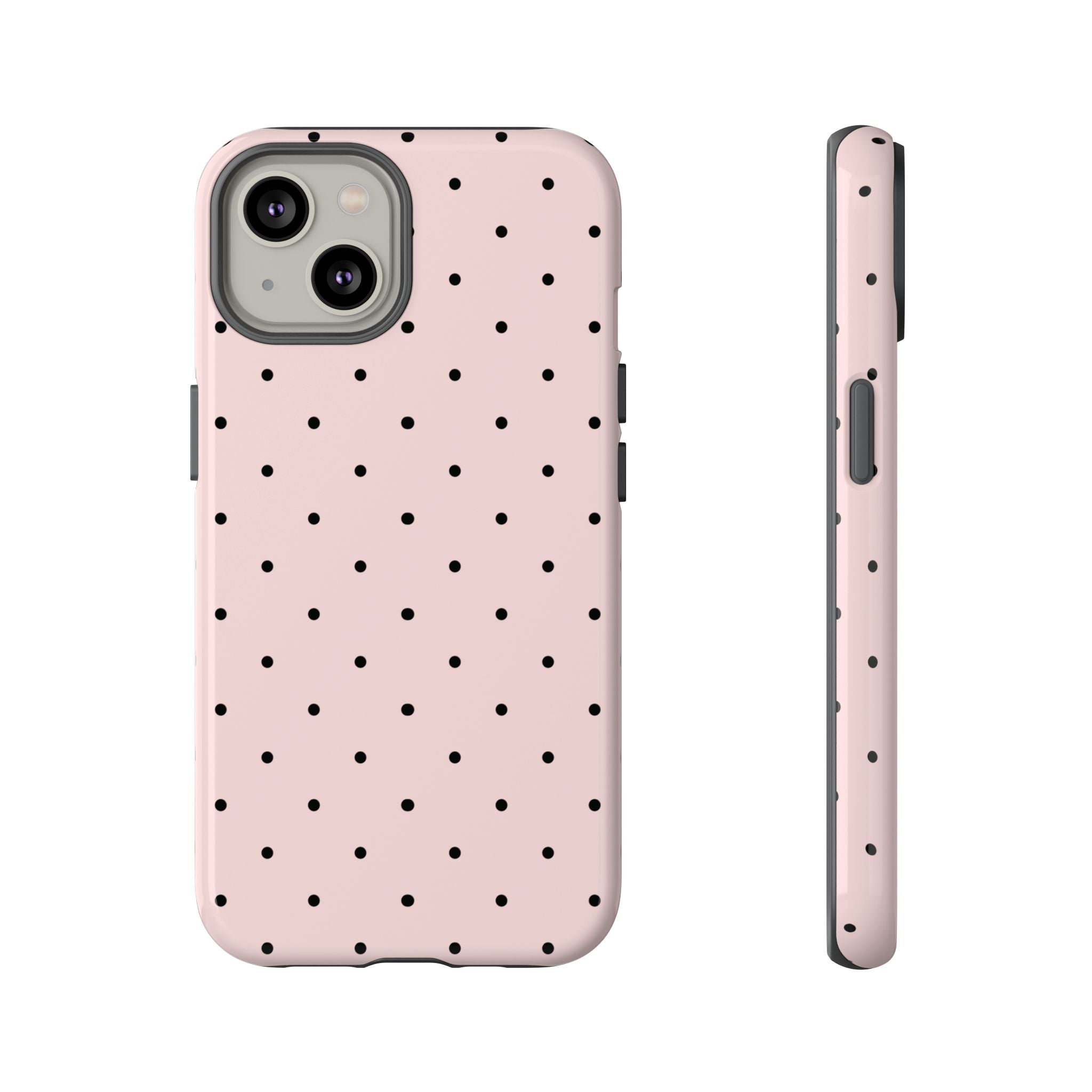 Baby Pink & Black Polka Dot Phone Case