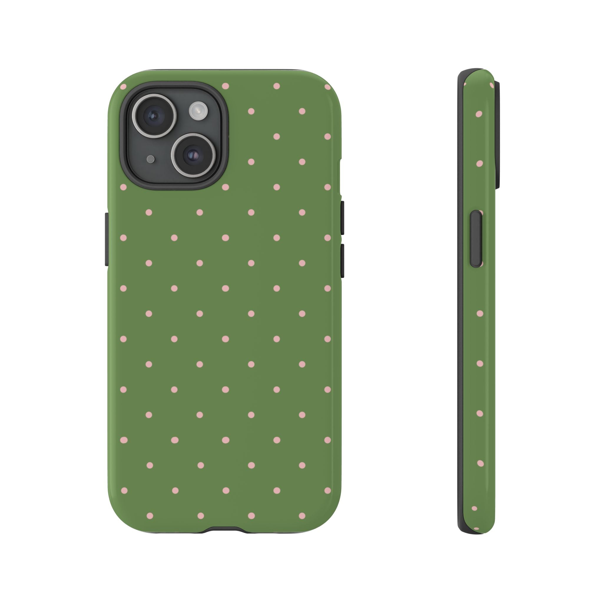 Matcha Green & Pink Polka Dot Phone Case