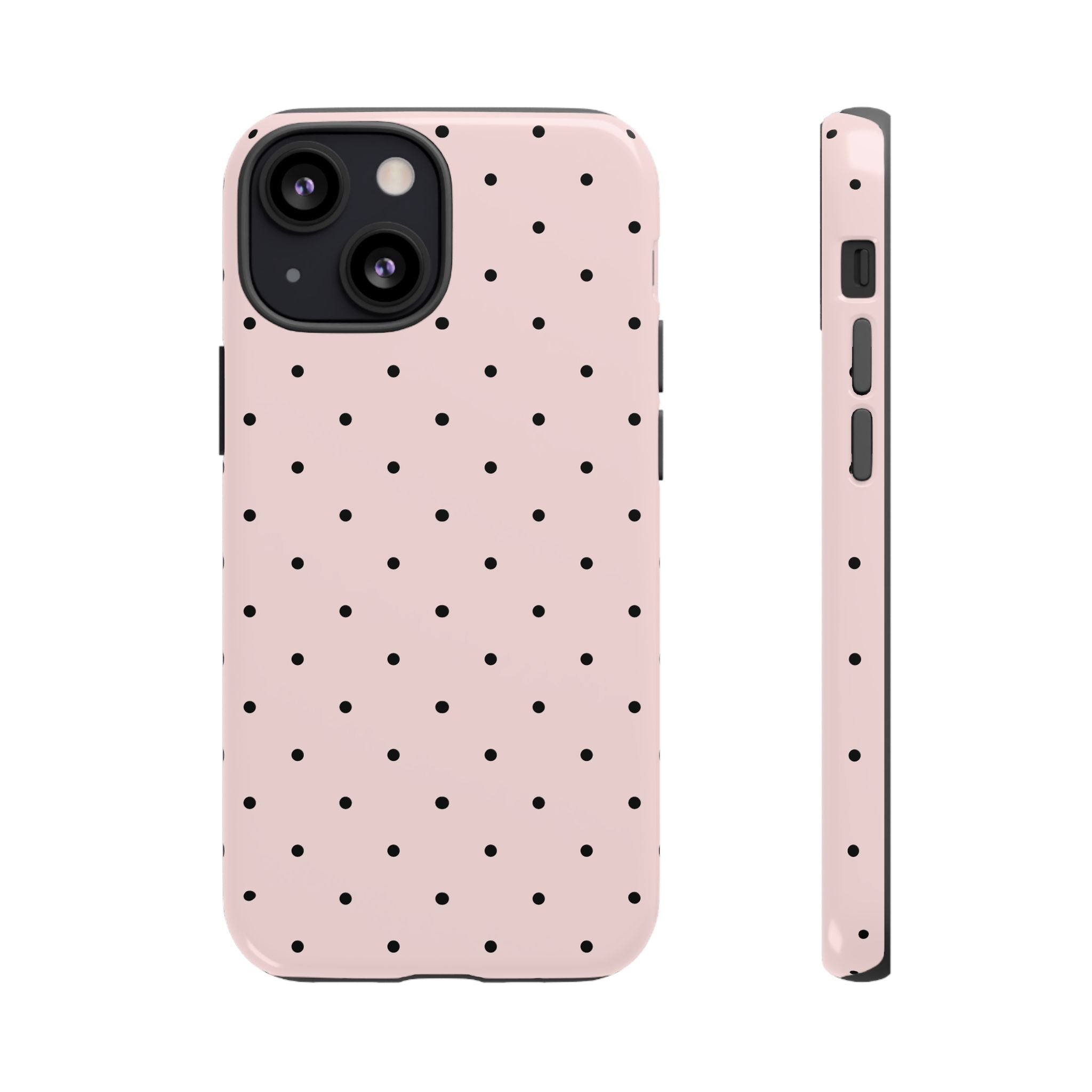 Baby Pink & Black Polka Dot Phone Case