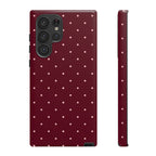 Burgundy Red & Pink Polka Dot Phone Case