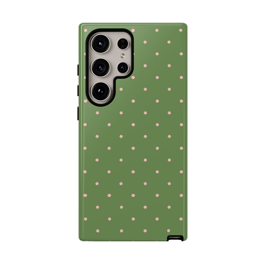 Matcha Green & Pink Polka Dot Phone Case