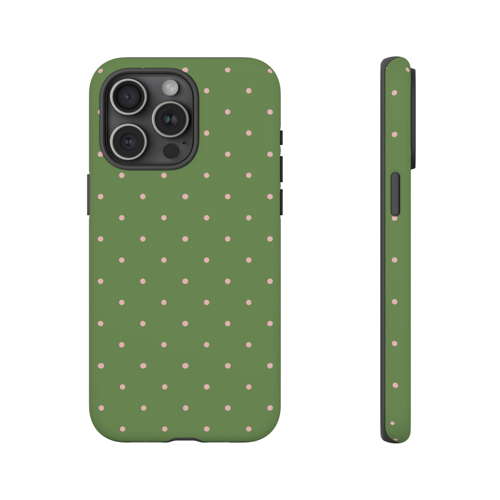 Matcha Green & Pink Polka Dot Phone Case