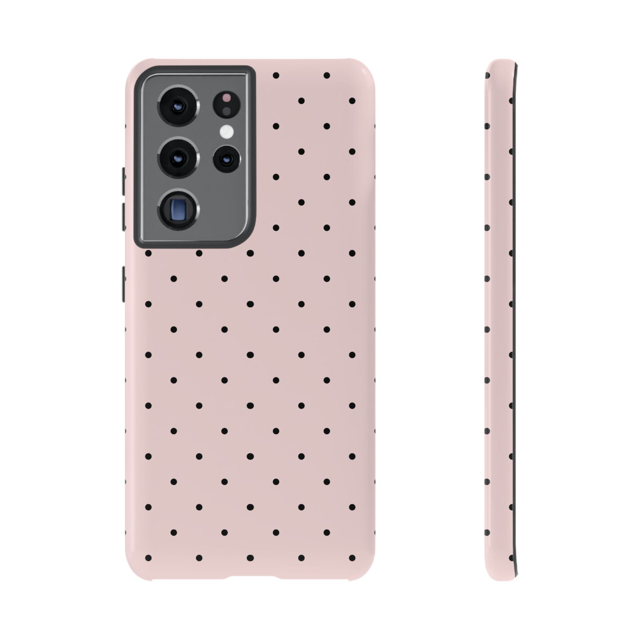 Baby Pink & Black Polka Dot Phone Case