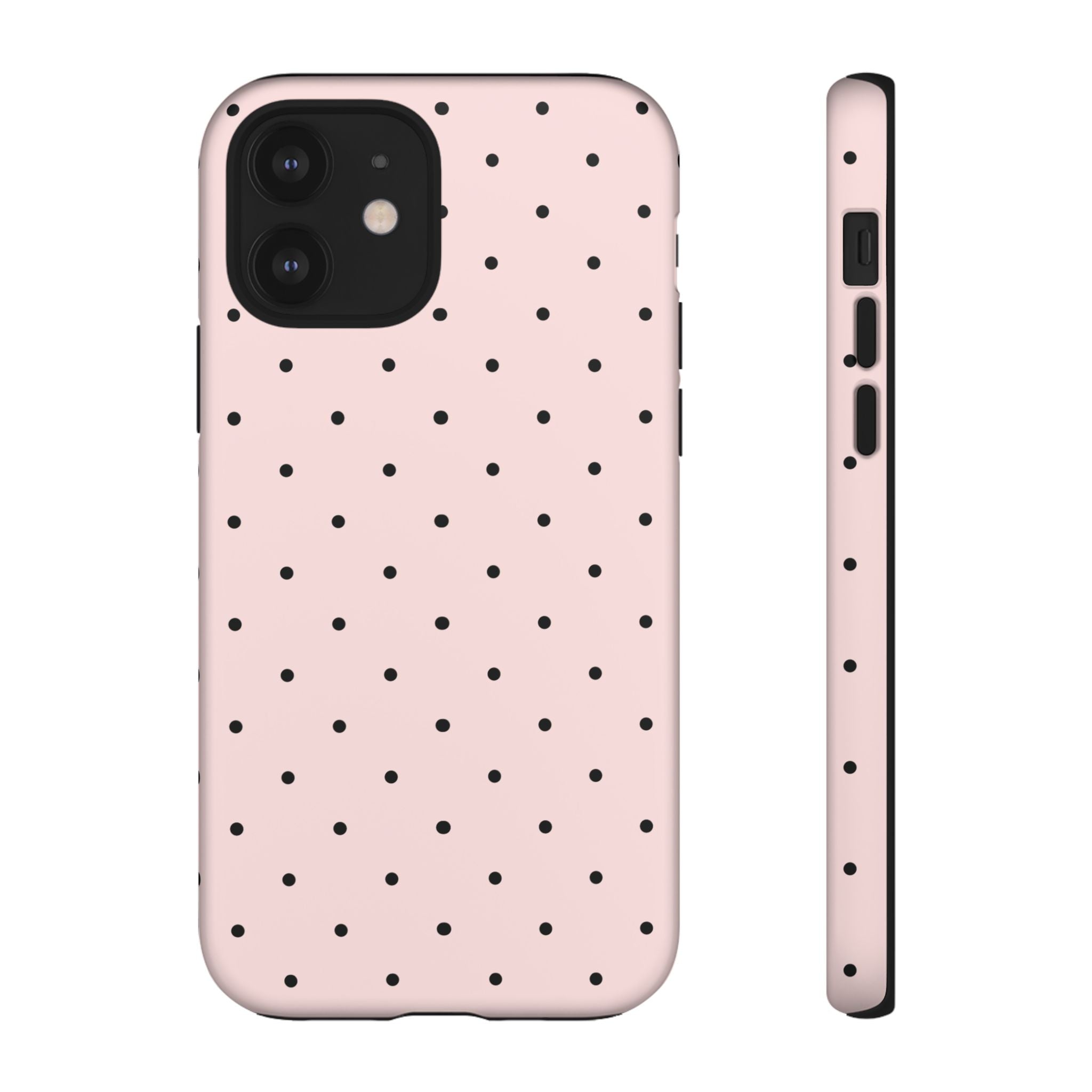 Baby Pink & Black Polka Dot Phone Case