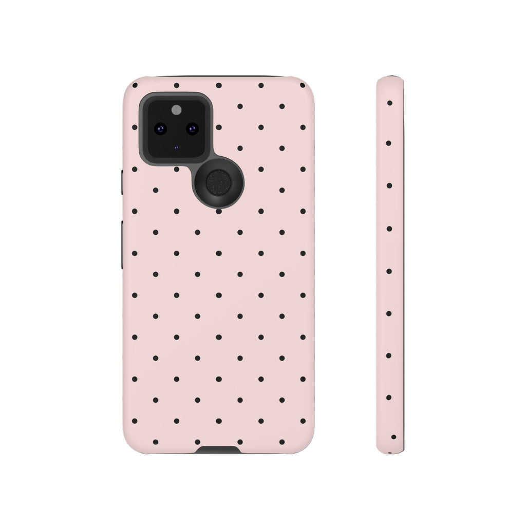 Baby Pink & Black Polka Dot Phone Case