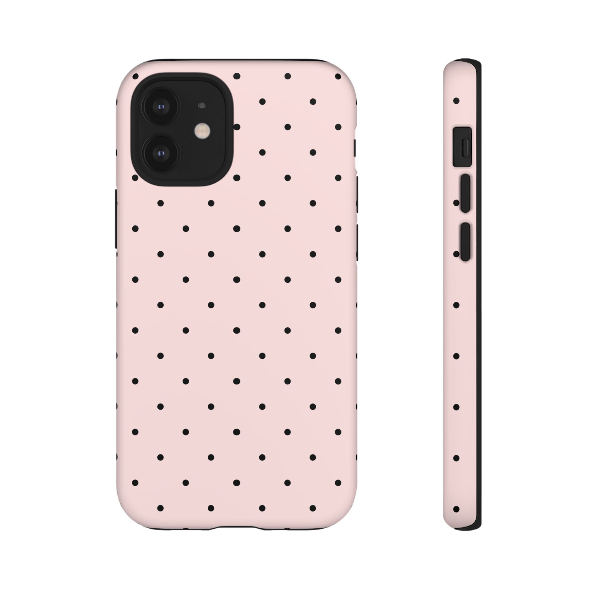 Baby Pink & Black Polka Dot Phone Case