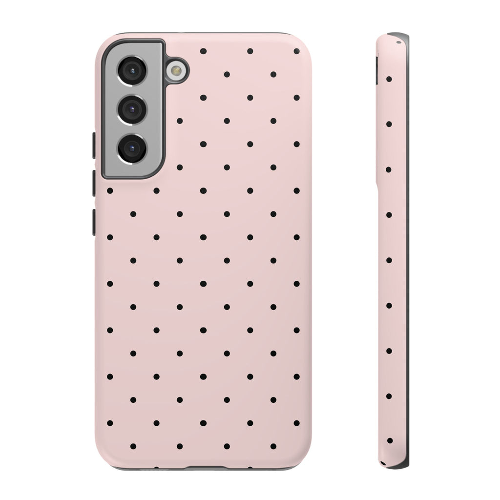Baby Pink & Black Polka Dot Phone Case
