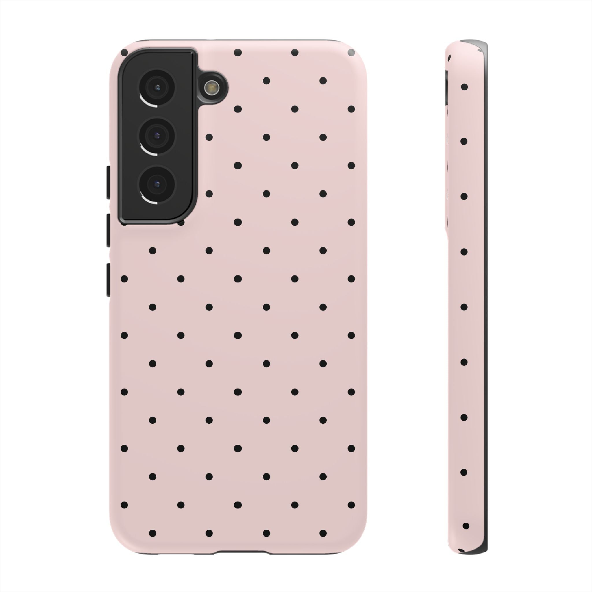 Baby Pink & Black Polka Dot Phone Case