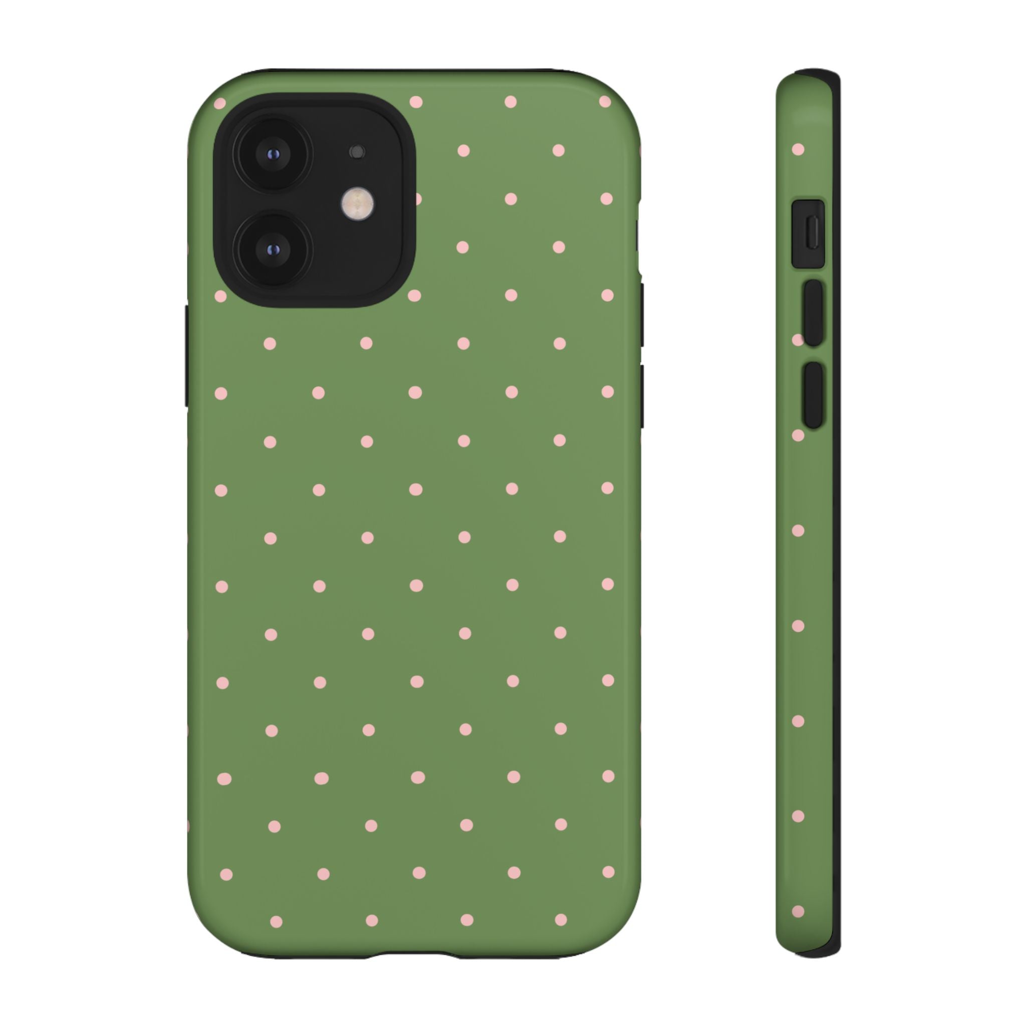 Matcha Green & Pink Polka Dot Phone Case