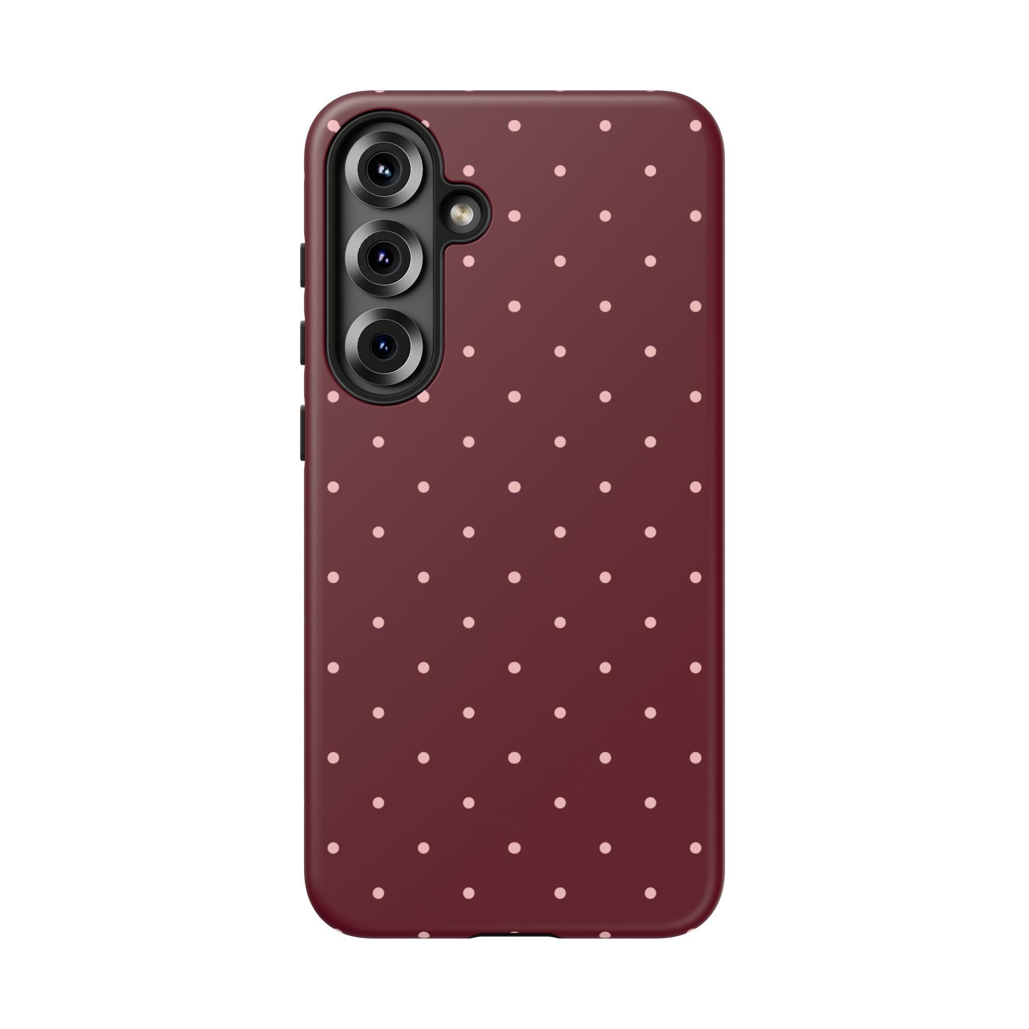 Burgundy Red & Pink Polka Dot Phone Case