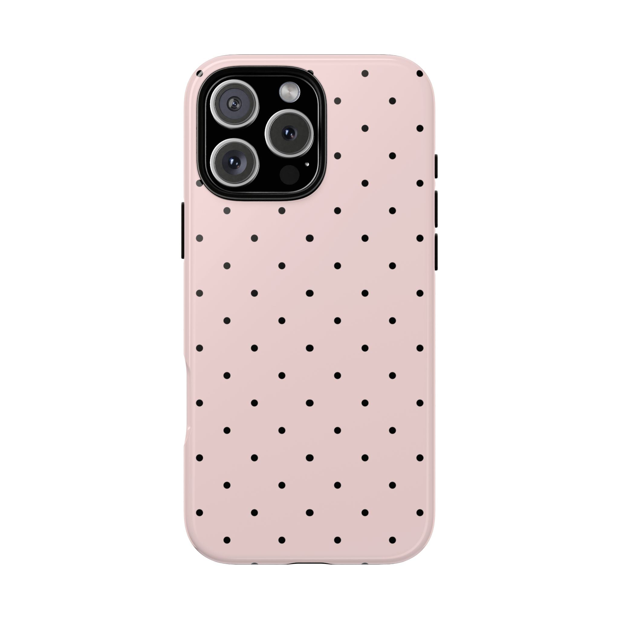 Baby Pink & Black Polka Dot Phone Case