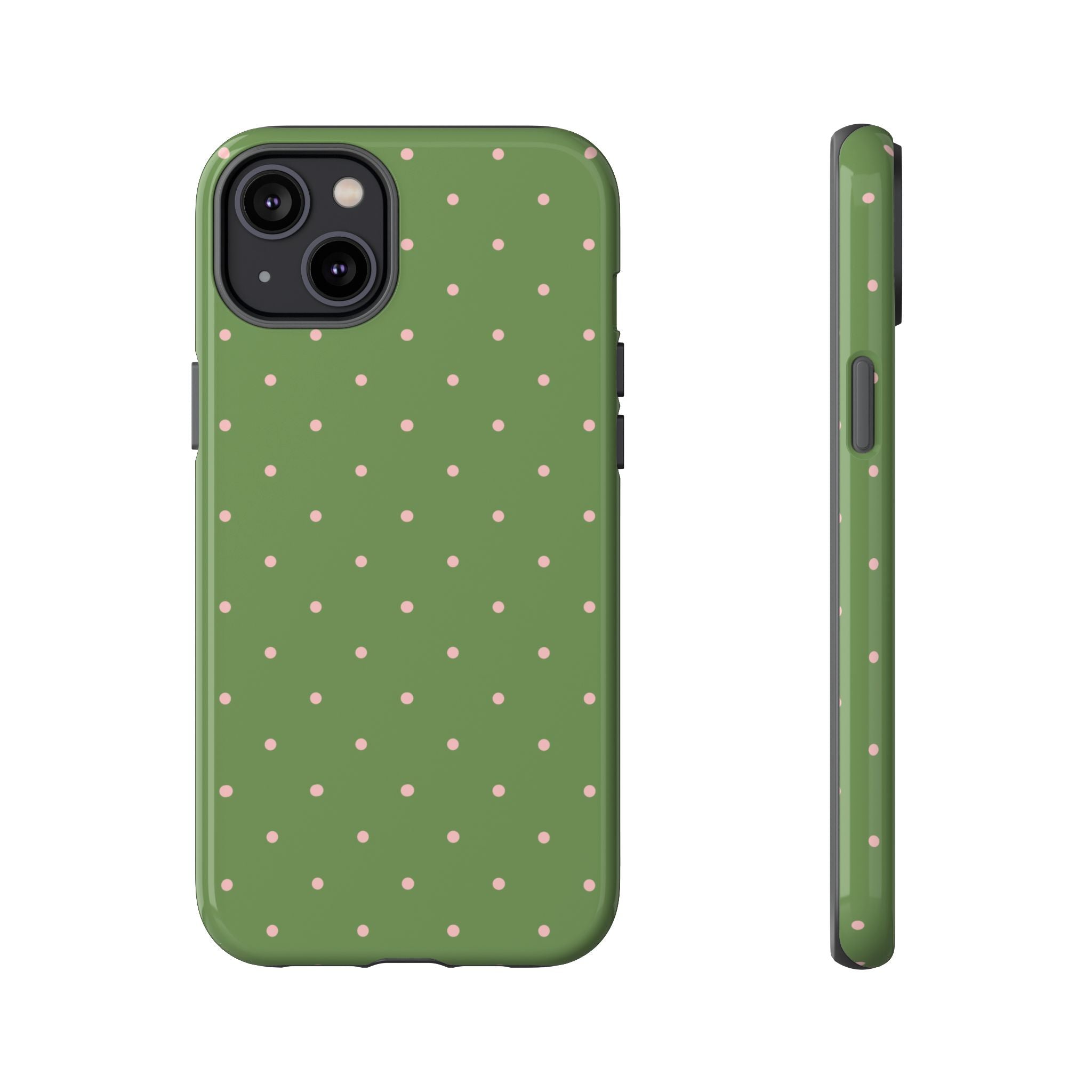 Matcha Green & Pink Polka Dot Phone Case