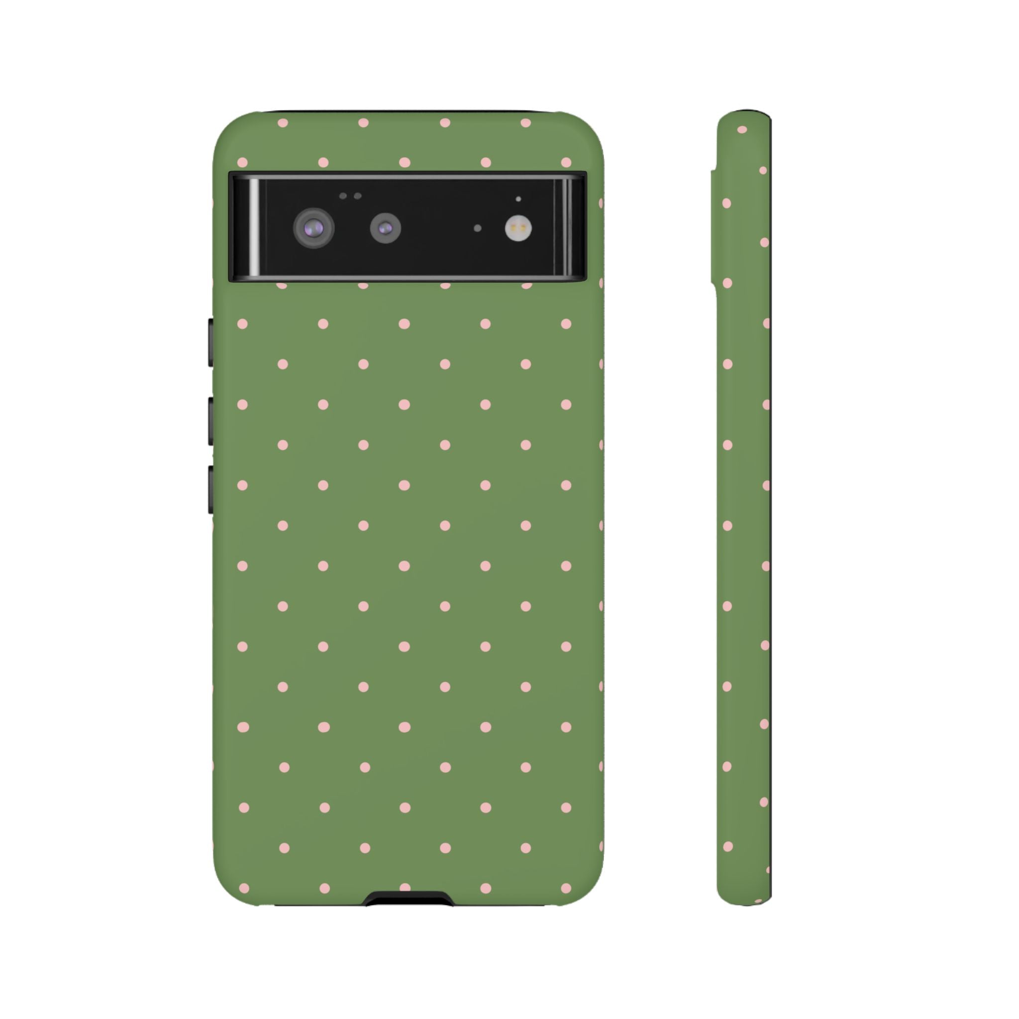 Matcha Green & Pink Polka Dot Phone Case
