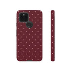Burgundy Red & Pink Polka Dot Phone Case