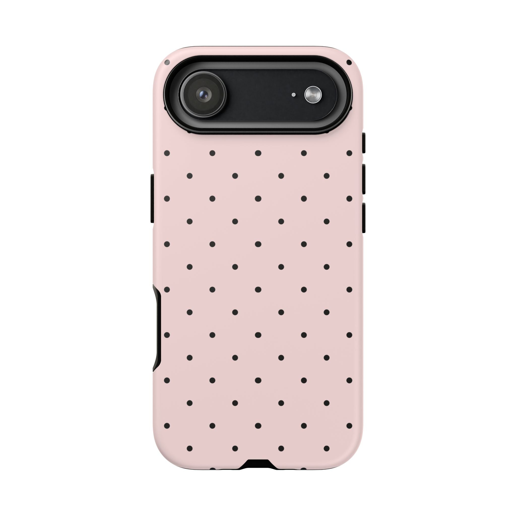 Baby Pink & Black Polka Dot Phone Case