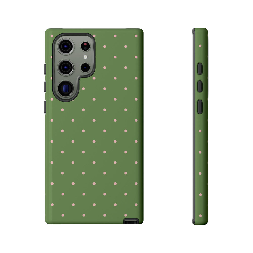 Matcha Green & Pink Polka Dot Phone Case