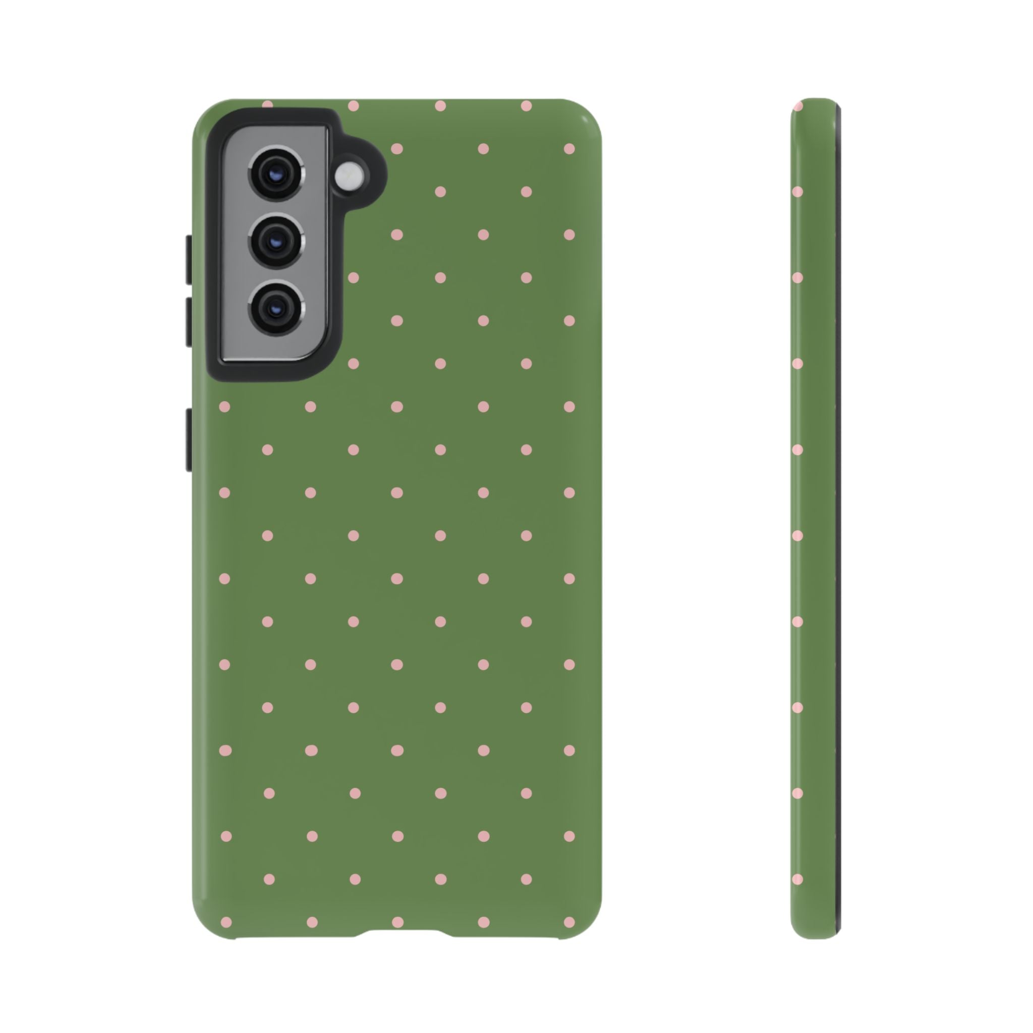 Matcha Green & Pink Polka Dot Phone Case