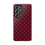 Burgundy Red & Pink Polka Dot Phone Case