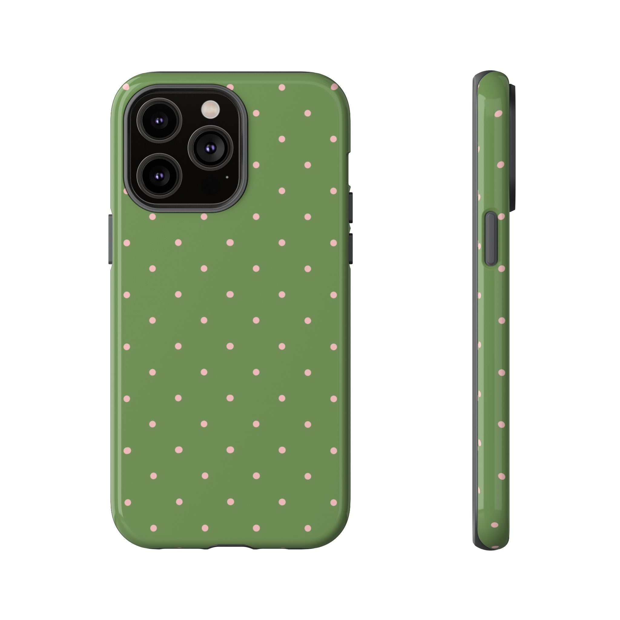 Matcha Green & Pink Polka Dot Phone Case