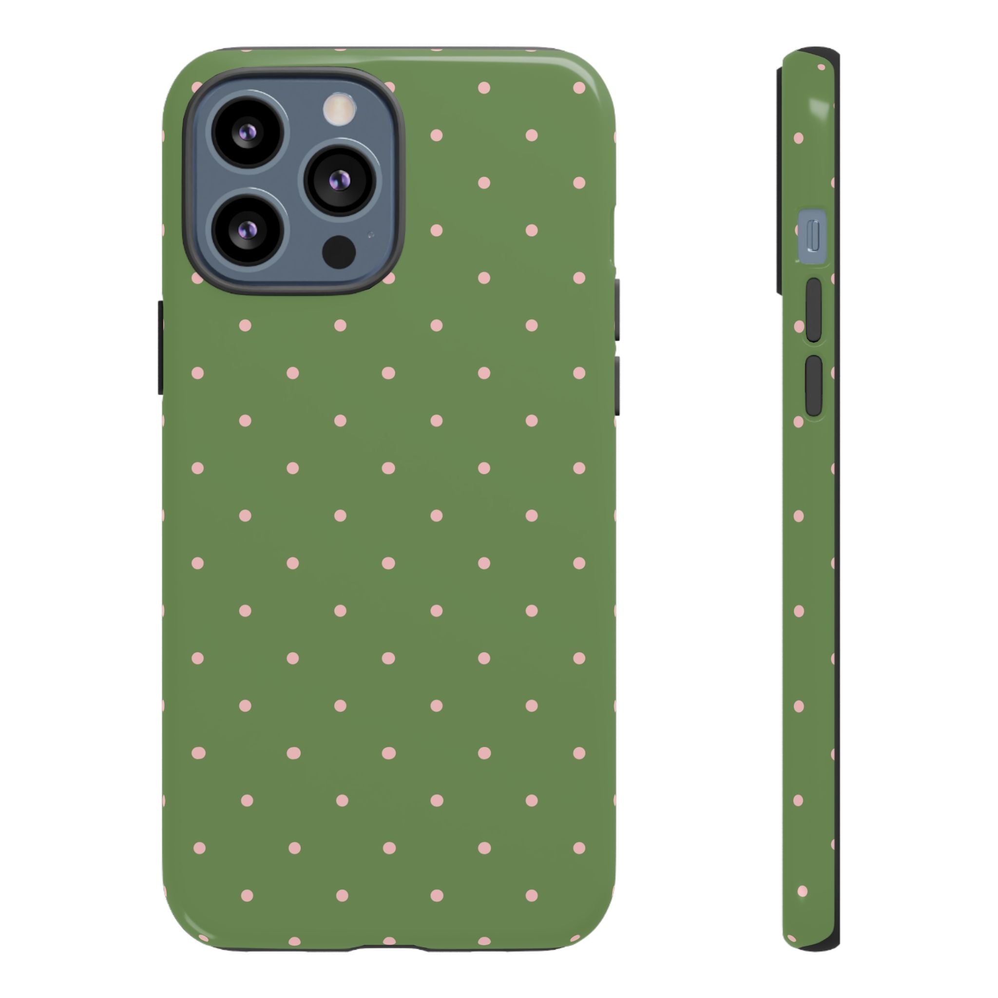 Matcha Green & Pink Polka Dot Phone Case