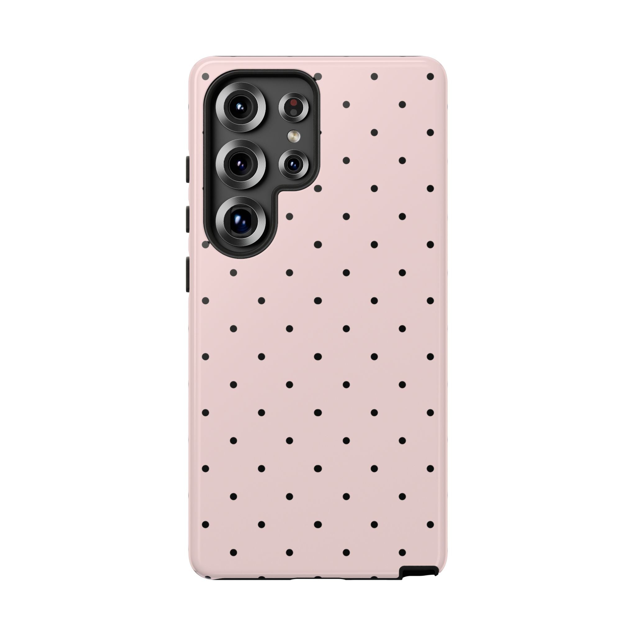Baby Pink & Black Polka Dot Phone Case