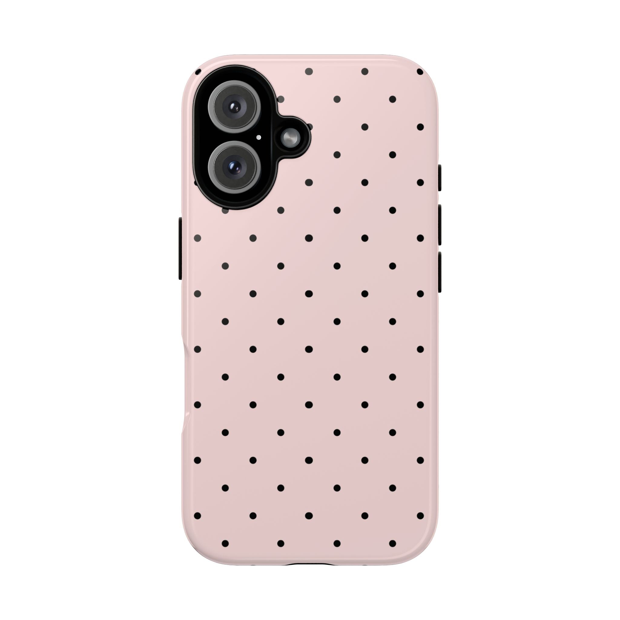 Baby Pink & Black Polka Dot Phone Case