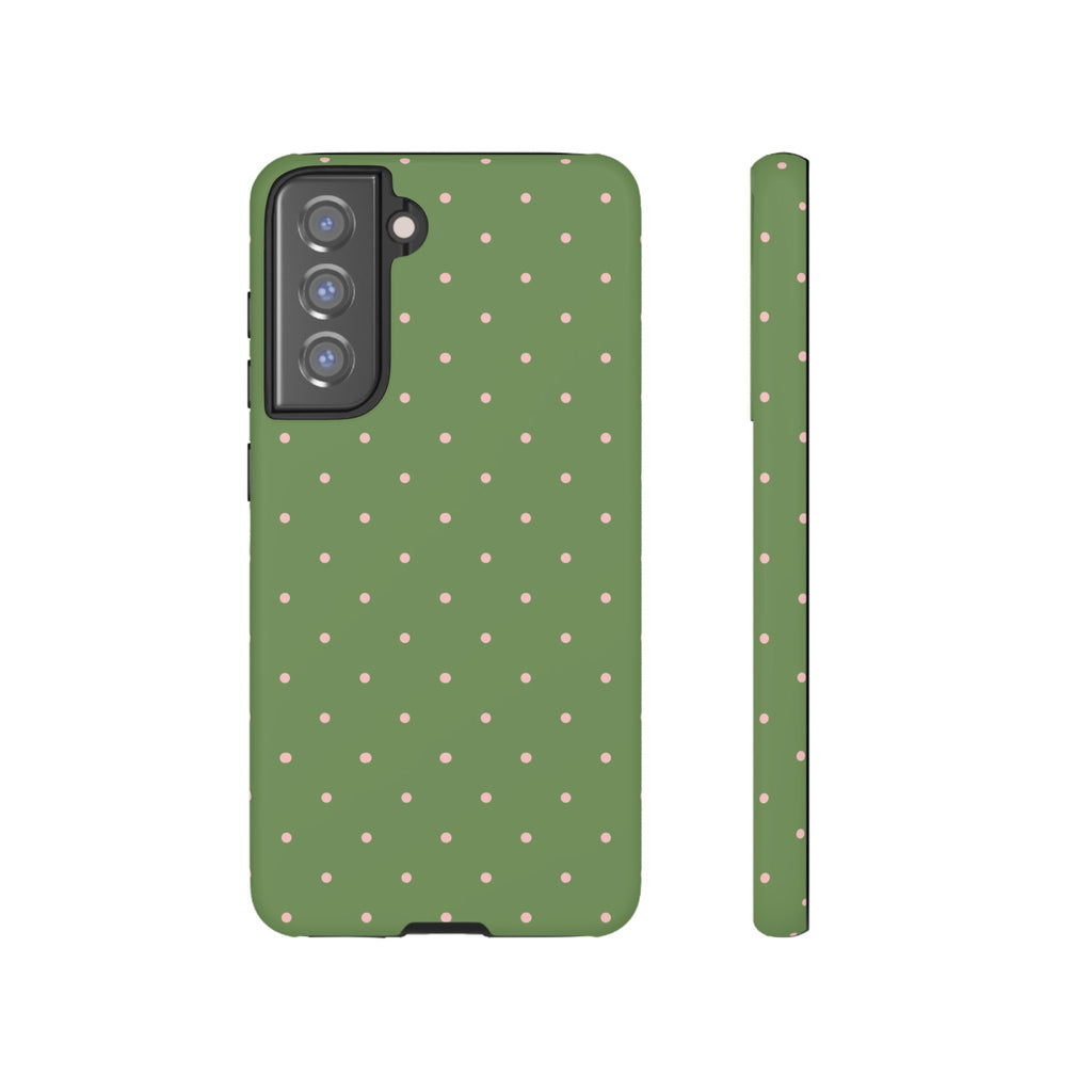 Matcha Green & Pink Polka Dot Phone Case