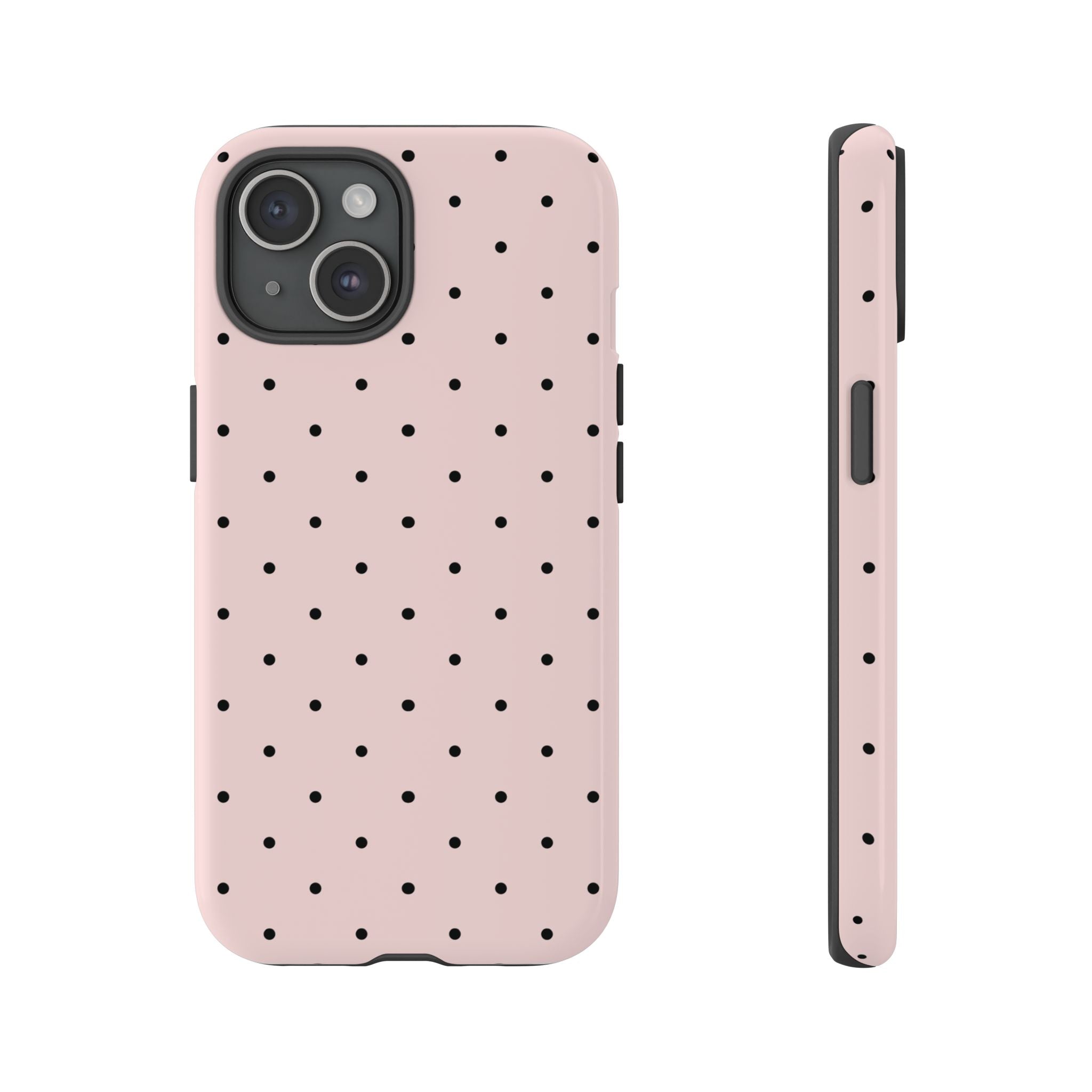 Baby Pink & Black Polka Dot Phone Case