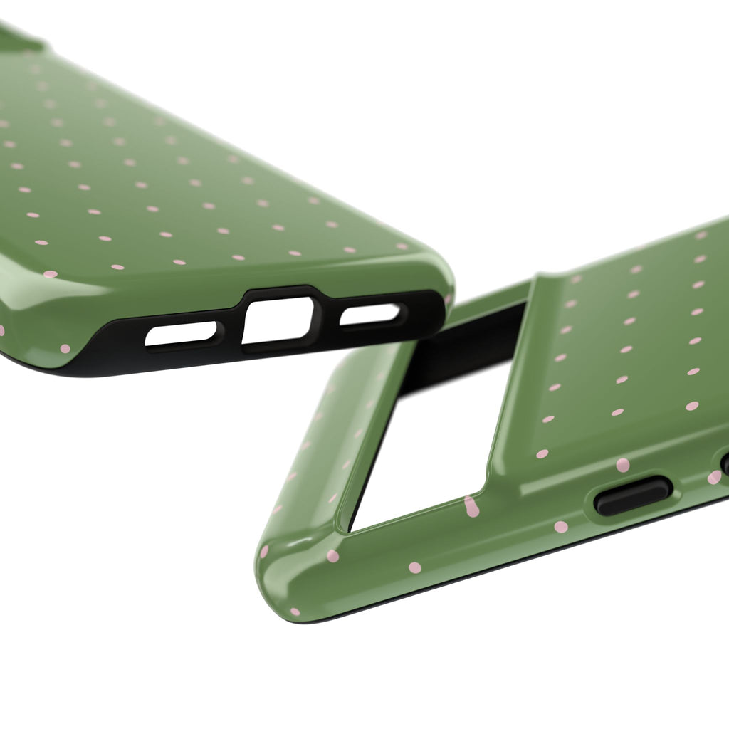 Matcha Green & Pink Polka Dot Phone Case