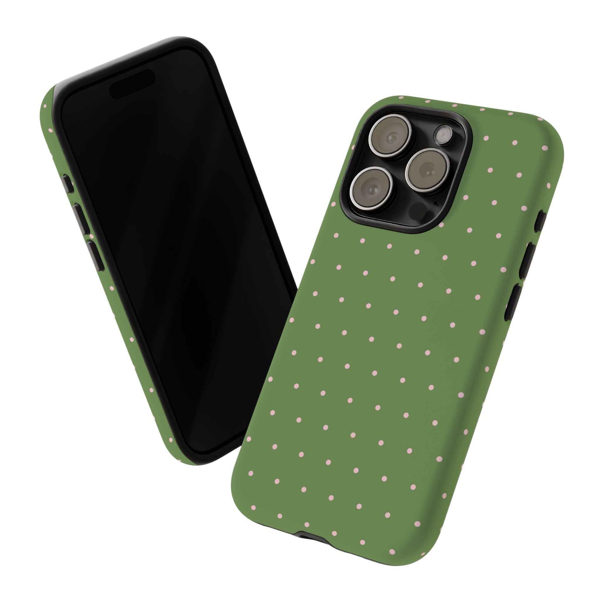 Matcha Green & Pink Polka Dot Phone Case