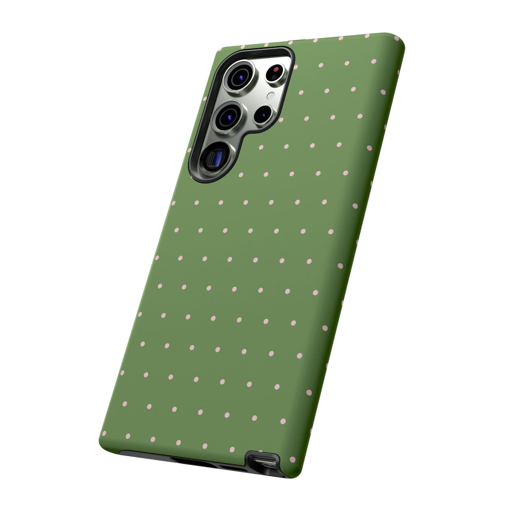 Matcha Green & Pink Polka Dot Phone Case