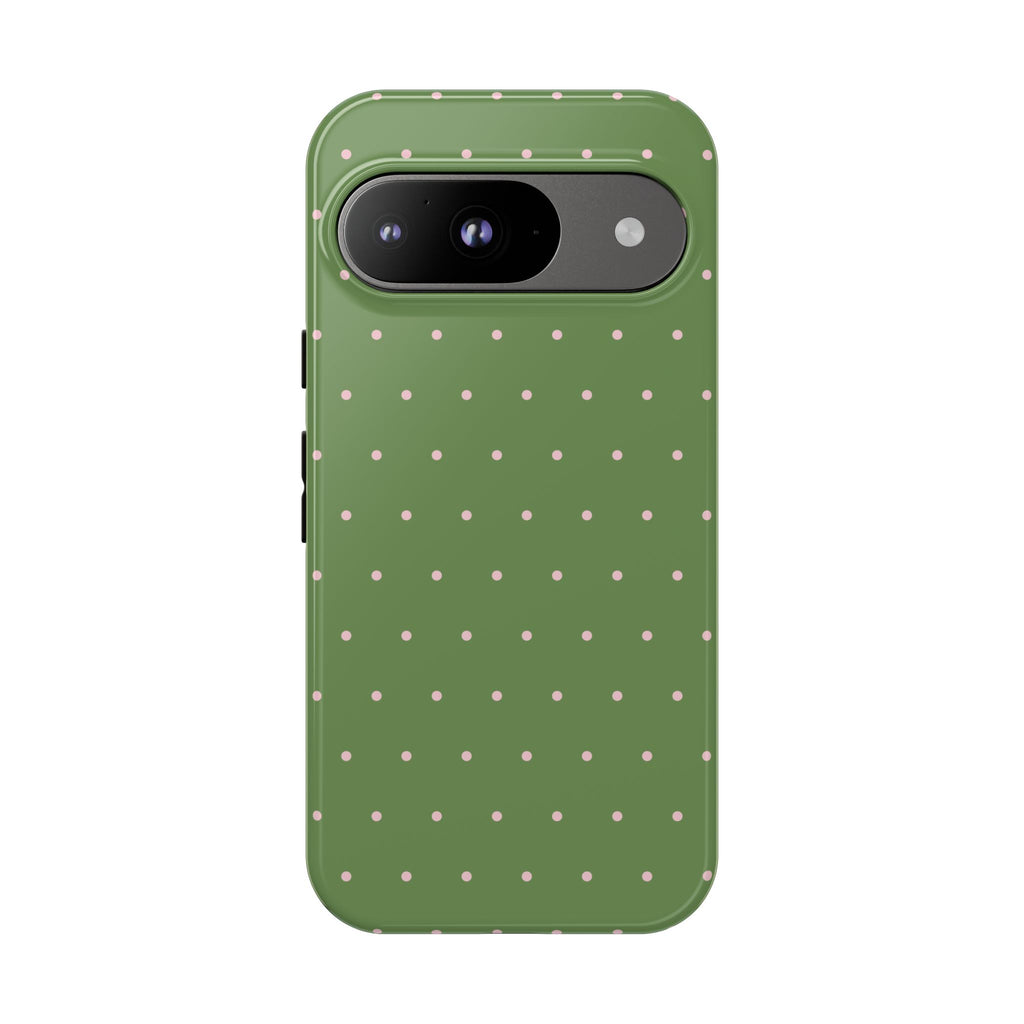 Matcha Green & Pink Polka Dot Phone Case