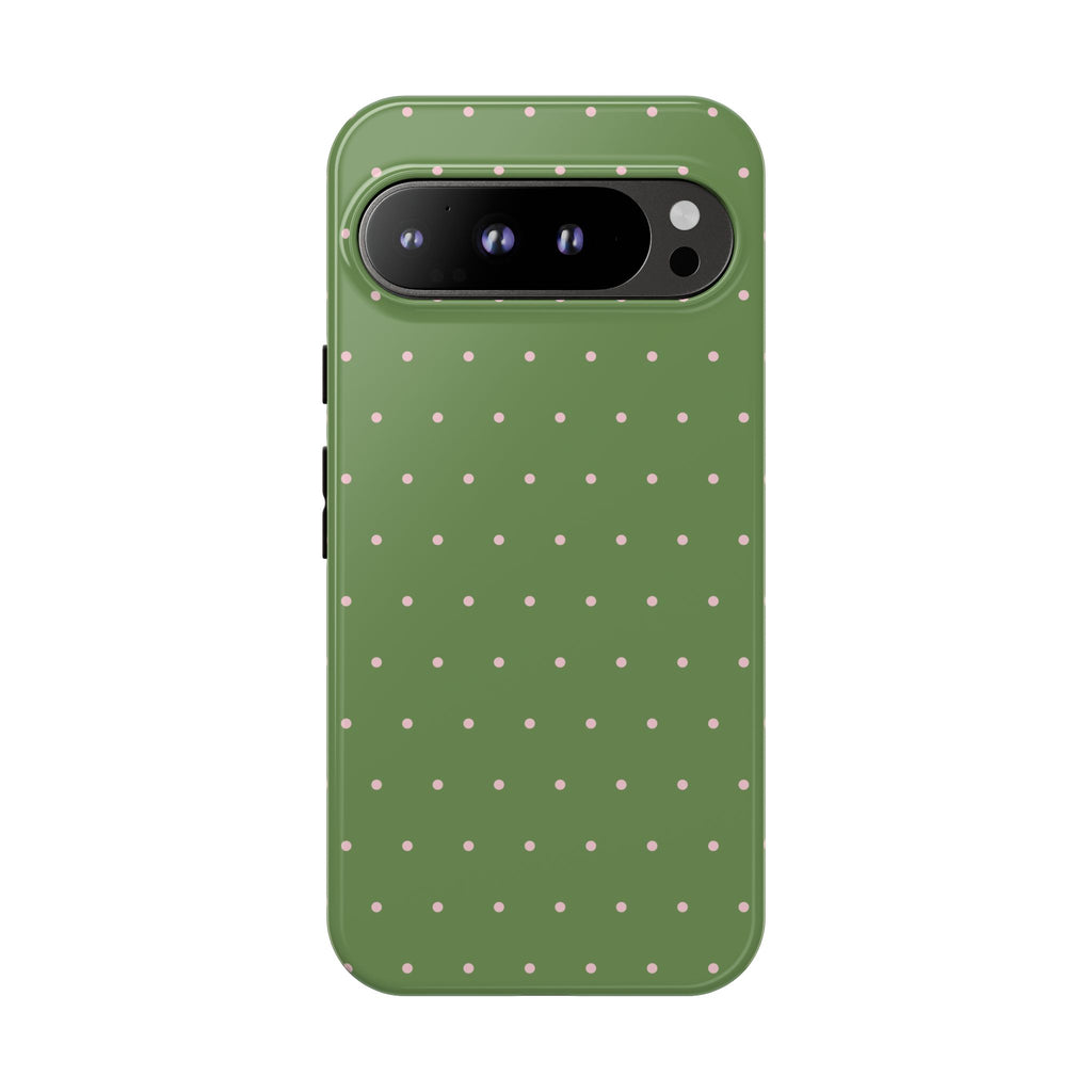 Matcha Green & Pink Polka Dot Phone Case