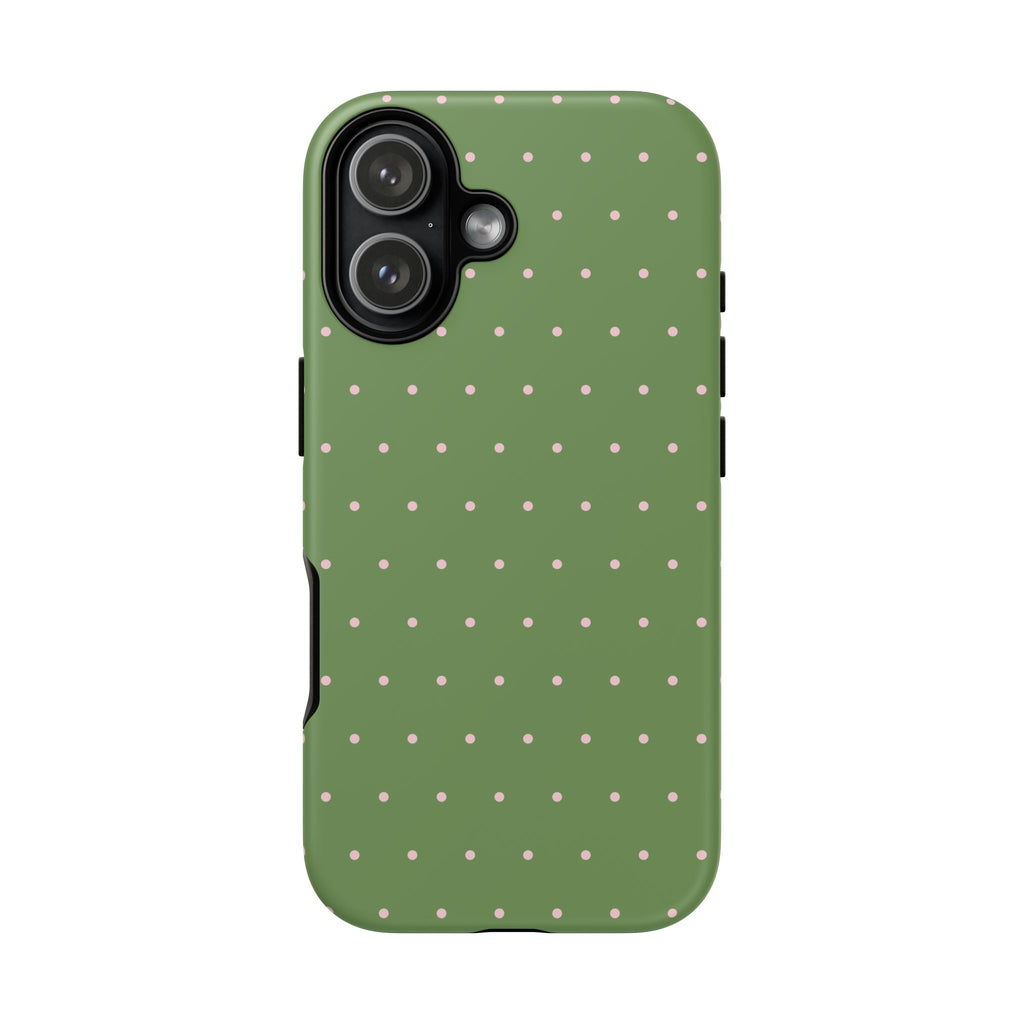 Matcha Green & Pink Polka Dot Phone Case