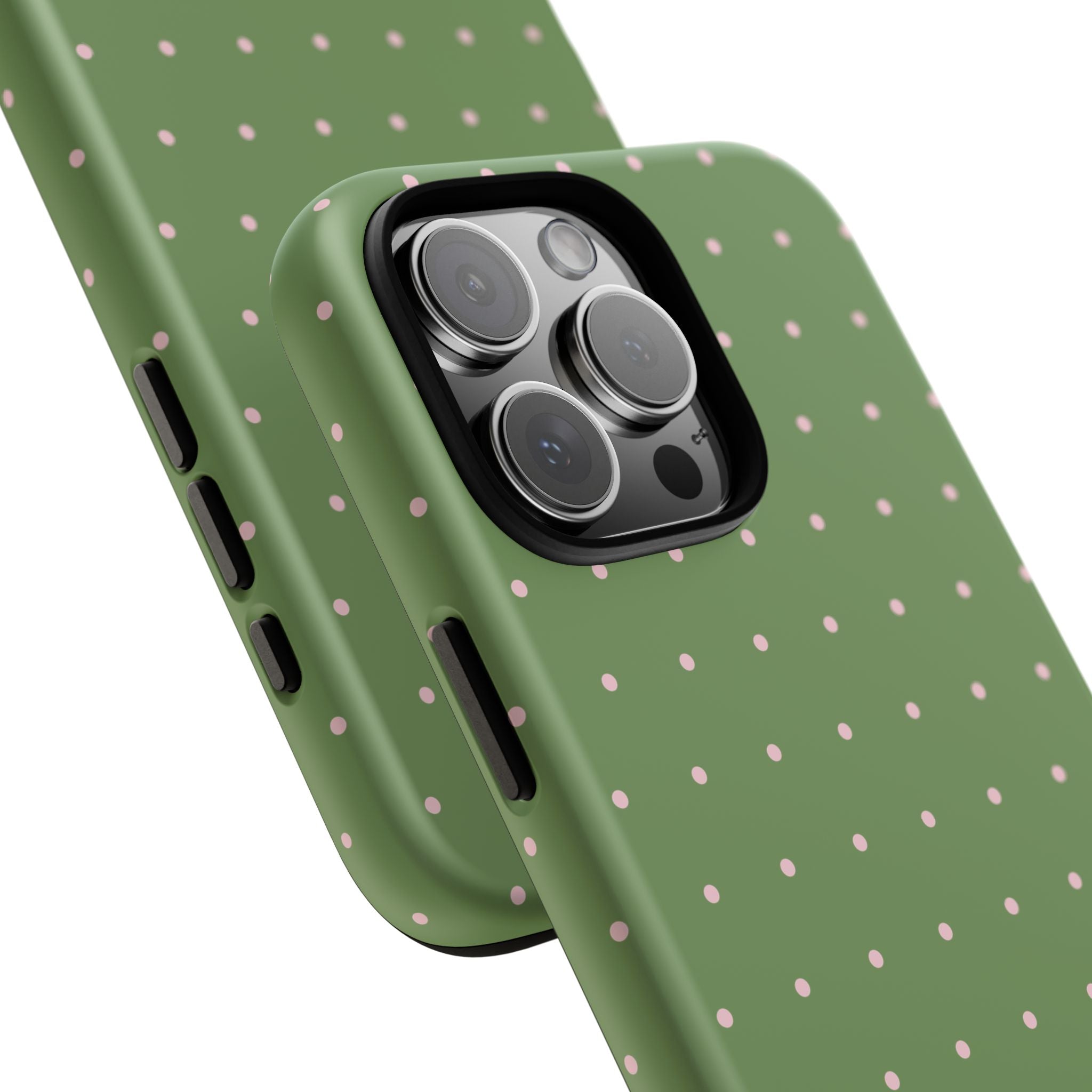 Matcha Green & Pink Polka Dot Phone Case
