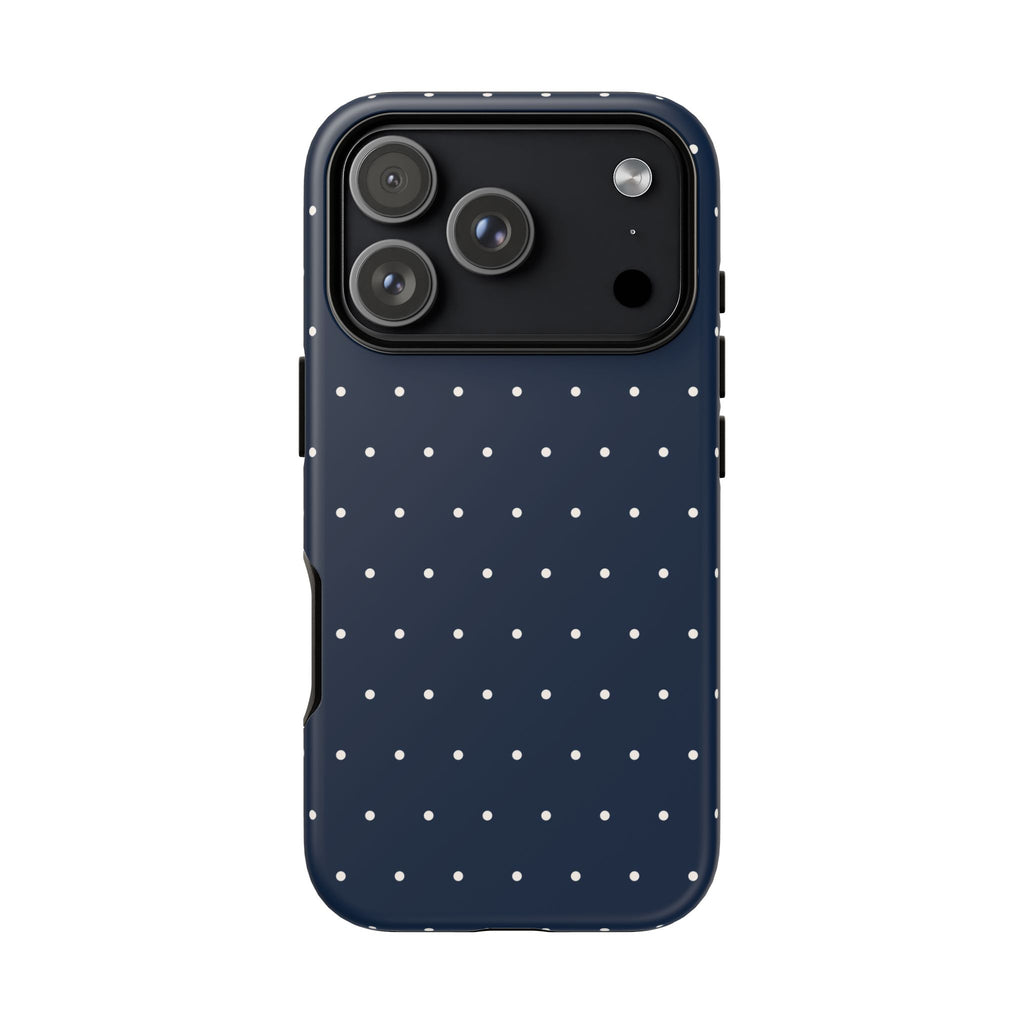 Navy Blue & Cream Polka Dot Phone Case