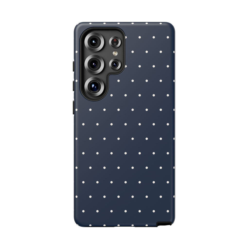 Navy Blue & Cream Polka Dot Phone Case