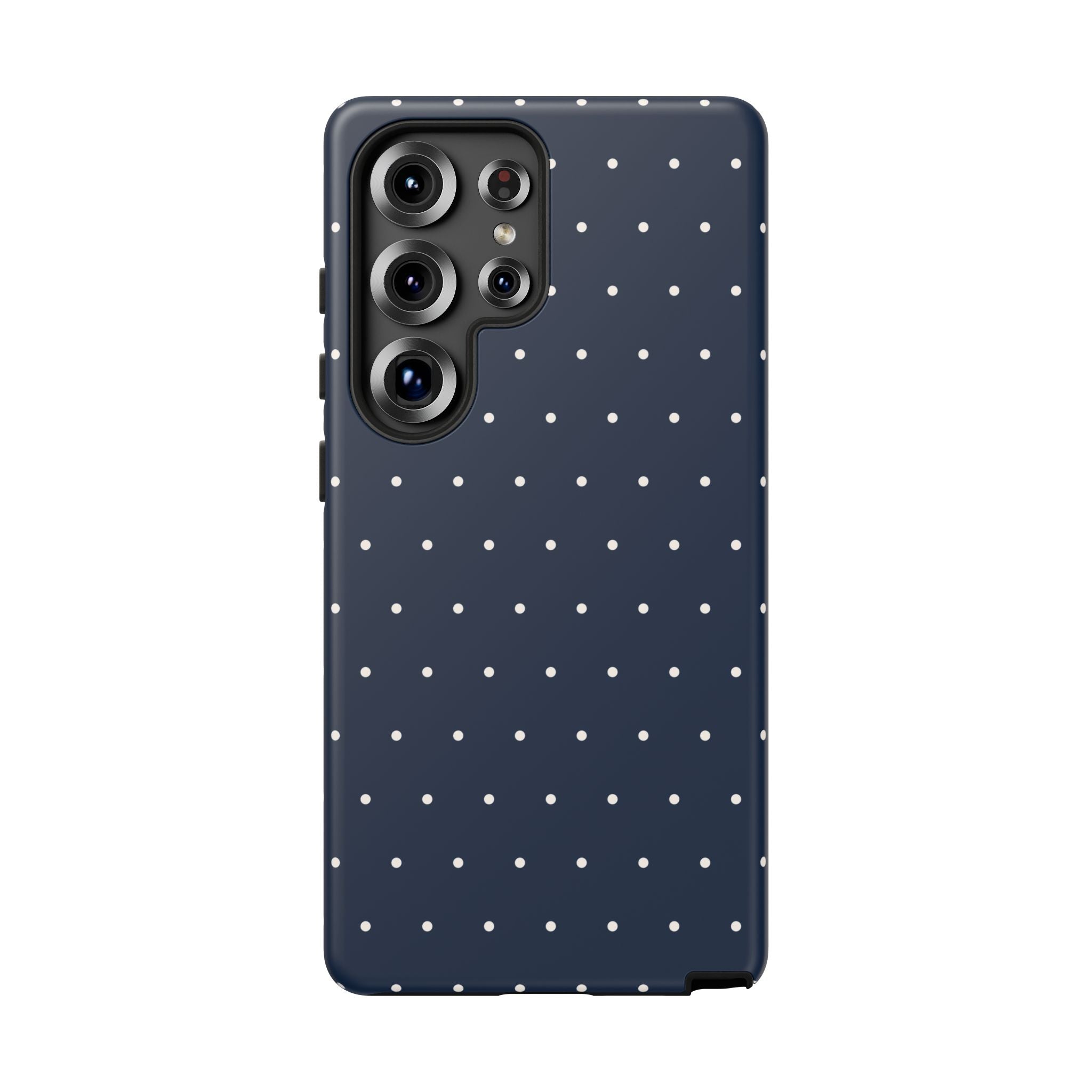 Navy Blue & Cream Polka Dot Phone Case