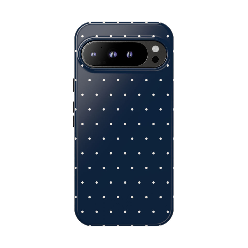 Navy Blue & Cream Polka Dot Phone Case