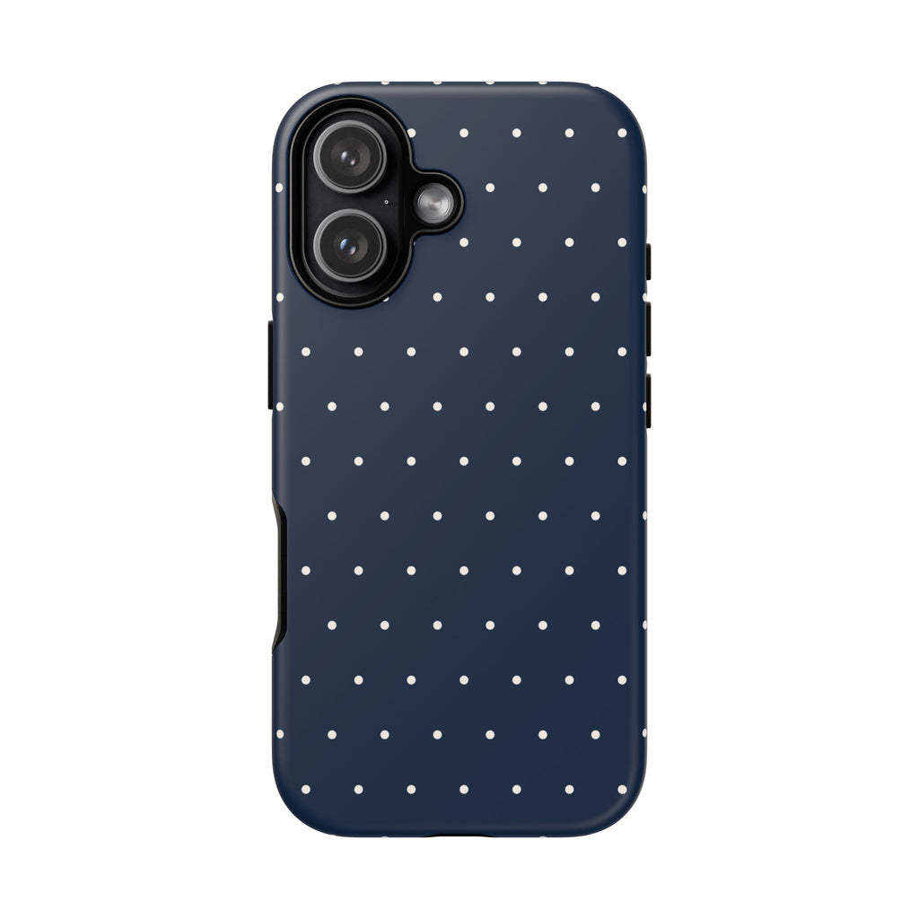 Navy Blue & Cream Polka Dot Phone Case