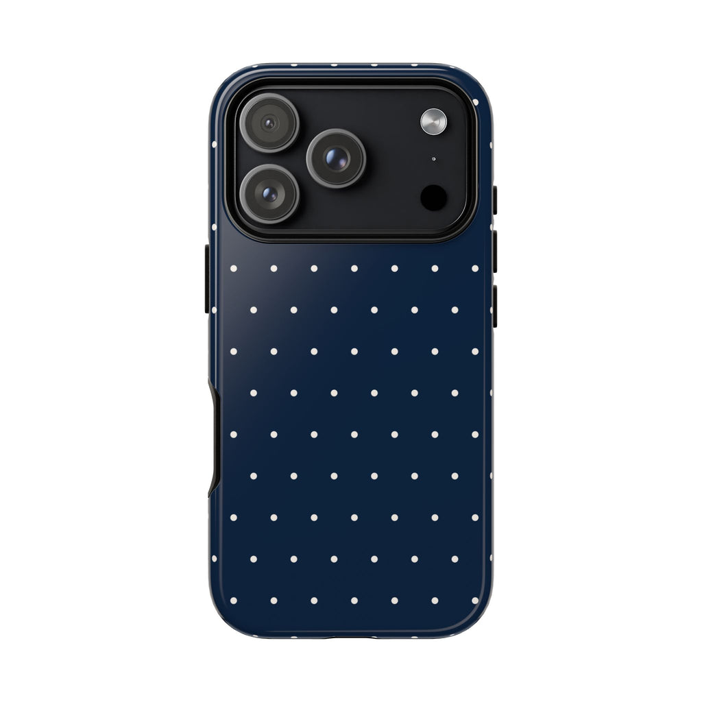 Navy Blue & Cream Polka Dot Phone Case