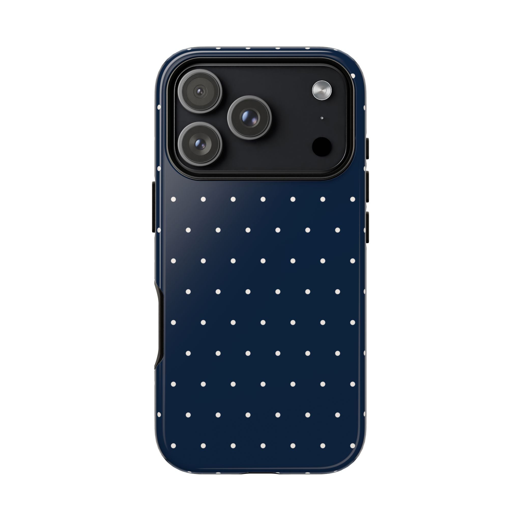 Navy Blue & Cream Polka Dot Phone Case