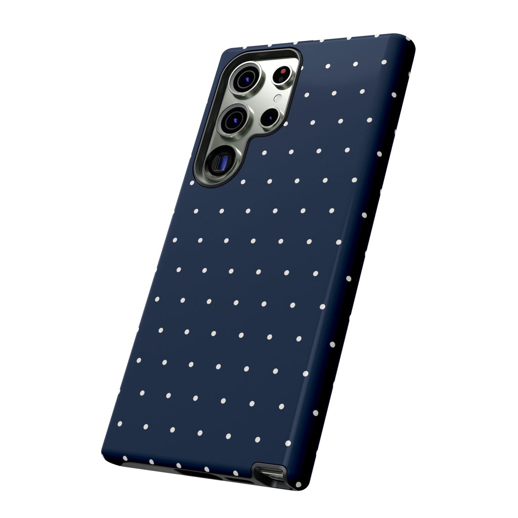 Navy Blue & Cream Polka Dot Phone Case
