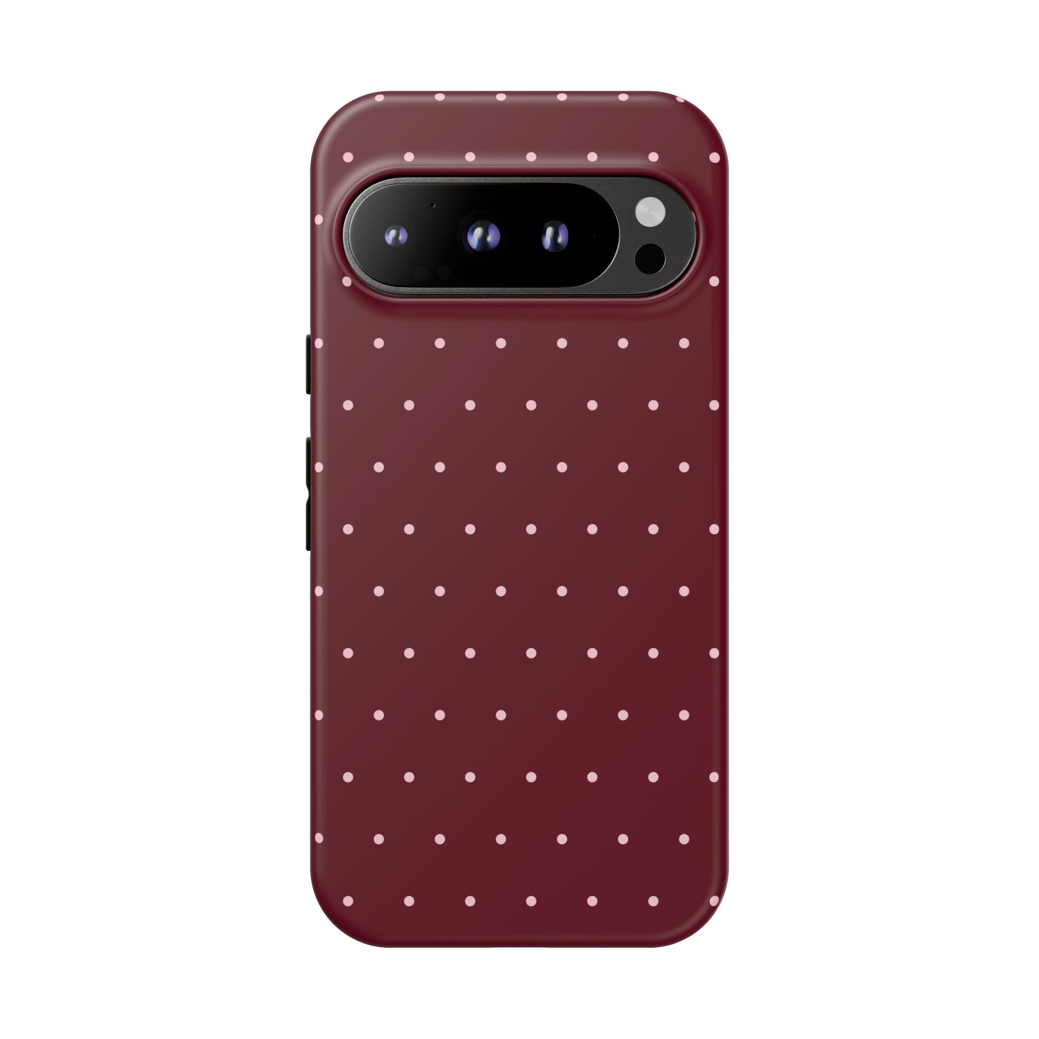 Burgundy Red & Pink Polka Dot Phone Case