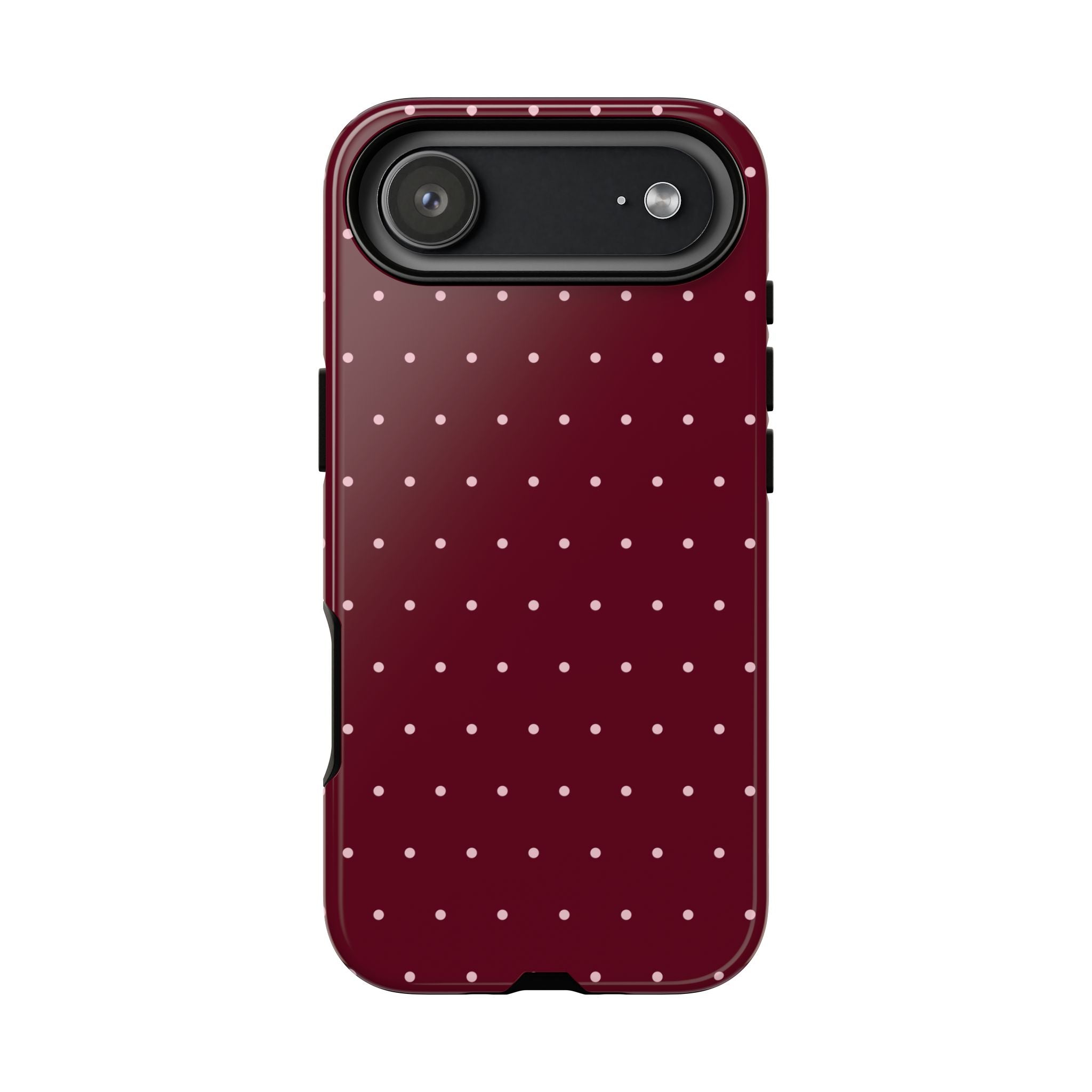 Burgundy Red & Pink Polka Dot Phone Case