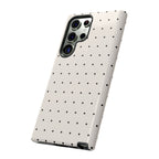 Cream White & Black Polka Dot Phone Case
